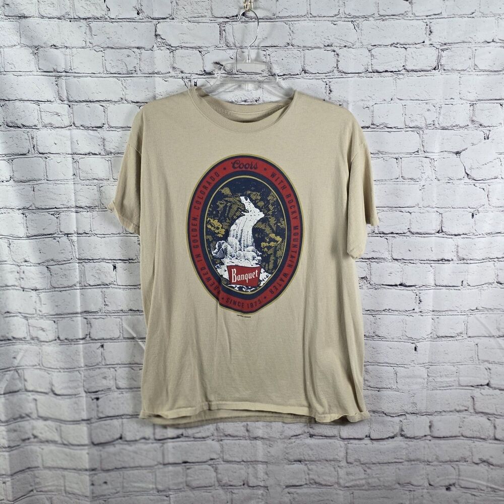 Coors Banquet Men’s Large Beige SS T-shirt